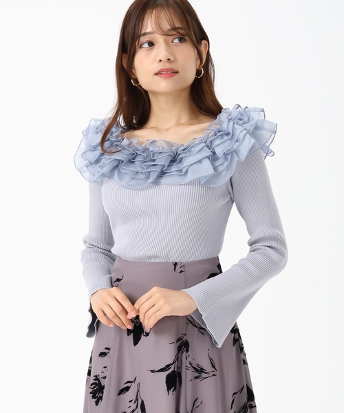 ミッシュマッシュ MISCH MASCH 2025秋冬新作 フリルスリーブカットトップス （GREY） ミッシュマッシュ MISCH MASCH 2025秋冬新作 フリルスリーブ
