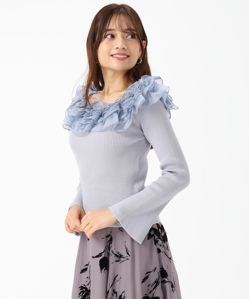 ミッシュマッシュ MISCH MASCH 2025秋冬新作 フリルスリーブカットトップス （GREY） 2025秋冬新作 フリルスリーブカットトップス | ミッシュマッシュ
