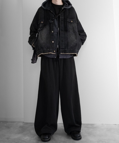 RUUBON（ルーボン）の「【RUUBON】heavy weight panelled sweat pants / ヘビーウェイトパネルドスウェットパンツ（その他パンツ・メンズ・ブラック/グレー・S/M/L）」の7枚目の写真