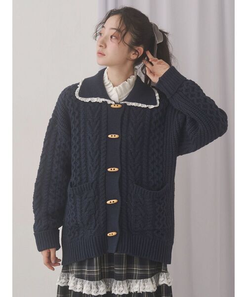 merry jenny（メリージェニー）の「frill neckブラウス（シャツ/ブラウス・レディース・オフホワイト/グレー・FREE）」の8枚目の写真