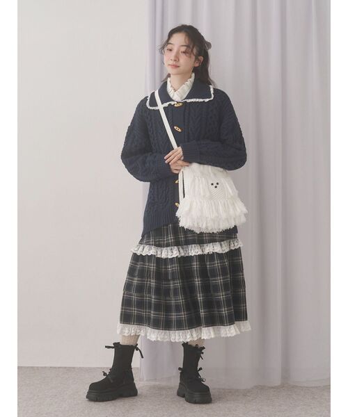 merry jenny（メリージェニー）の「frill neckブラウス（シャツ/ブラウス・レディース・オフホワイト/グレー・FREE）」の20枚目の写真