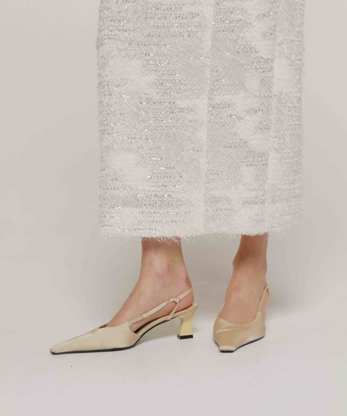 JOSE MOON（ジョゼムーン）の「SLINGBACK SATIN  PUMPS/スリングバックサテンパンプス（パンプス・レディース・イエロー/ボルドー/ブラック・35/37/39）」の9枚目の写真