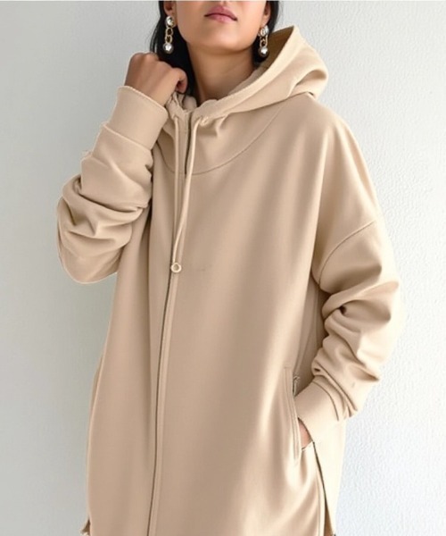 セール】ハイネックロング丈パーカー（パーカー）｜cammie（キャミー
