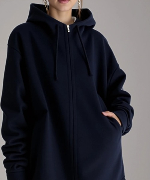 セール】ハイネックロング丈パーカー（パーカー）｜cammie（キャミー