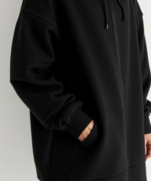 cammie(キャミー)の「ハイネックロング丈パーカー(パーカー・レディース・ベージュ/ネイビー/ブラック/グレー・M/L)」の17枚目の写真