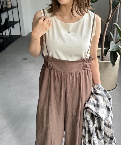 PILIT(ピリット)の「ハイウエスト ボリュームサロペット(サロペット/オーバーオール・レディース・ブラック/ブラウン・MEDIUM)」の7枚目の写真