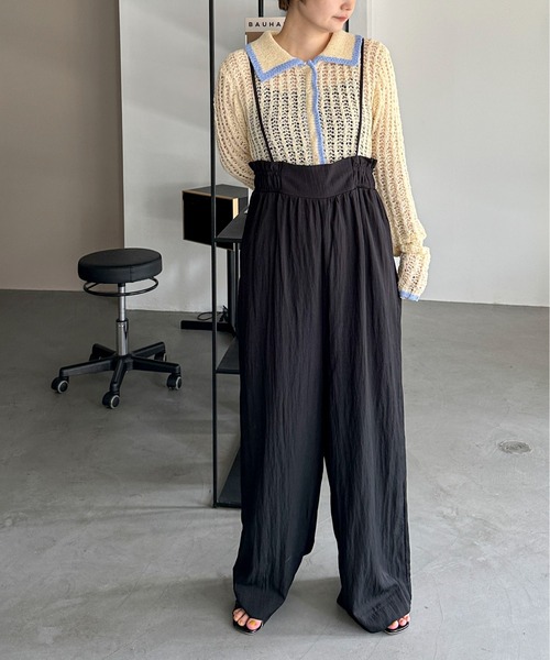 PILIT(ピリット)の「ハイウエスト ボリュームサロペット(サロペット/オーバーオール・レディース・ブラック/ブラウン・MEDIUM)」の21枚目の写真