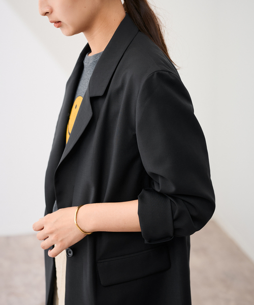 FRAMeWORK(フレームワーク)の「TWトリアセトロピカルシアージャケット(テーラードジャケット・レディース・ネイビー/ブラック・36/38)」の3枚目の写真