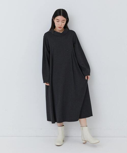 ロールカラーAラインワンピース（ワンピース）｜conges payes ADIEU