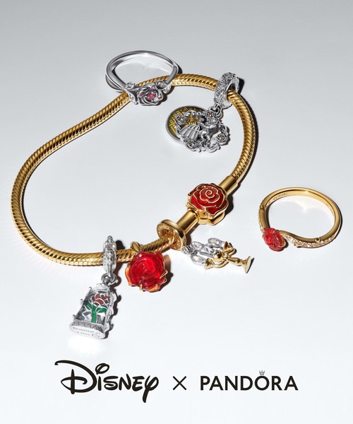 ディズニー 美女と野獣 ローズ スネークチェーン ブレスレット
