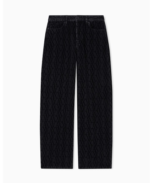 ARMANI EXCHANGE(アルマーニエクスチェンジ)の「【A|X アルマーニ エクスチェンジ】オールオーバージャカードロゴ デニムパンツ_J38 RELAXED(デニムパンツ・レディース・ブラック・24inch/25inch/26inch/28inch/29inch/27inch)」の4枚目の写真