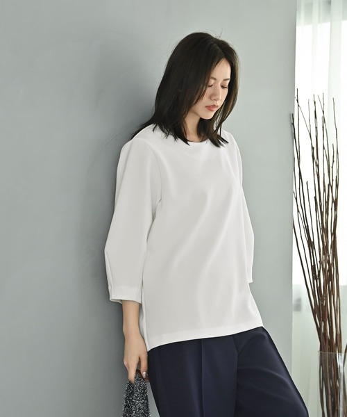 STYLE DELI(スタイルデリ)の「【Kana Oyama×BLK001】バックシャツ生地トップス(Tシャツ/カットソー・レディース・ホワイト・FREE)」の5枚目の写真