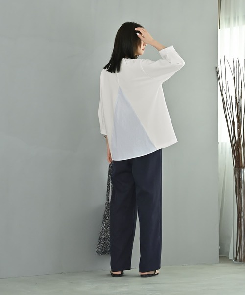 STYLE DELI(スタイルデリ)の「【Kana Oyama×BLK001】バックシャツ生地トップス(Tシャツ/カットソー・レディース・ホワイト・FREE)」の6枚目の写真