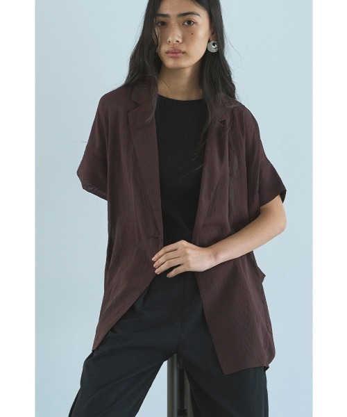 marjour(マージュール)の「SHEER RELAX JACKET(テーラードジャケット・レディース・ブラック/ブラウン・M)」の2枚目の写真