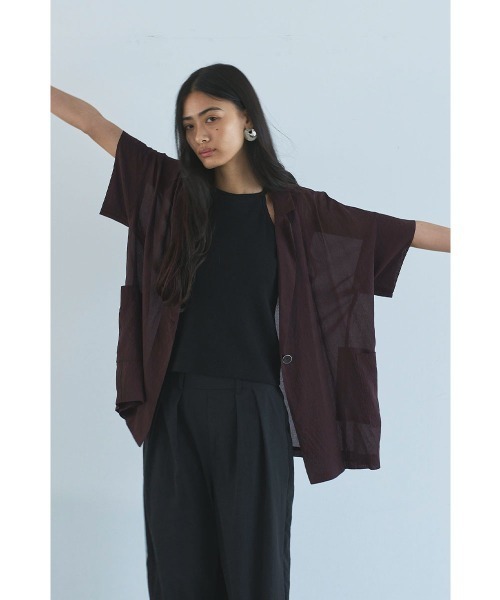 marjour(マージュール)の「SHEER RELAX JACKET(テーラードジャケット・レディース・ブラック/ブラウン・M)」の4枚目の写真