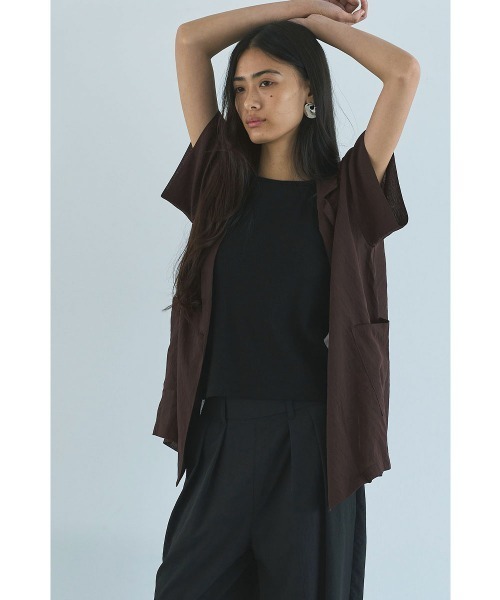 marjour(マージュール)の「SHEER RELAX JACKET(テーラードジャケット・レディース・ブラック/ブラウン・M)」の5枚目の写真