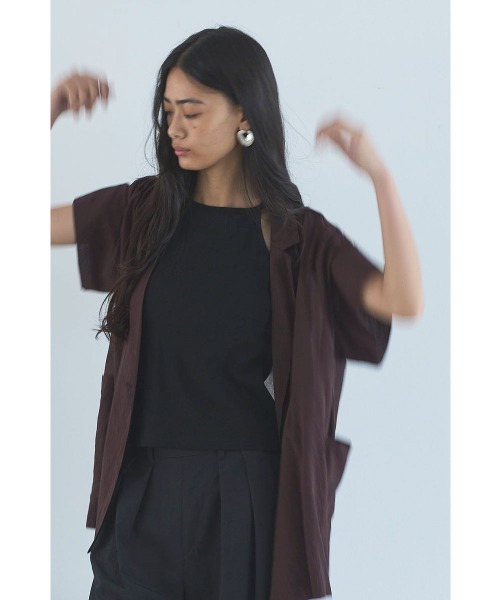 marjour(マージュール)の「SHEER RELAX JACKET(テーラードジャケット・レディース・ブラック/ブラウン・M)」の6枚目の写真