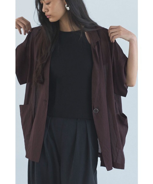 marjour(マージュール)の「SHEER RELAX JACKET(テーラードジャケット・レディース・ブラック/ブラウン・M)」の7枚目の写真