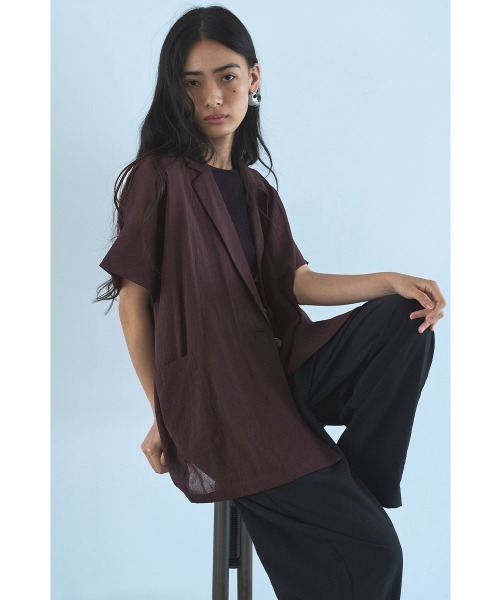 marjour(マージュール)の「SHEER RELAX JACKET(テーラードジャケット・レディース・ブラック/ブラウン・M)」の10枚目の写真
