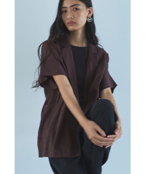 marjour(マージュール)の「SHEER RELAX JACKET(テーラードジャケット・レディース・ブラック/ブラウン・M)」の11枚目の写真