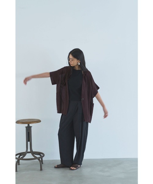marjour(マージュール)の「SHEER RELAX JACKET(テーラードジャケット・レディース・ブラック/ブラウン・M)」の3枚目の写真
