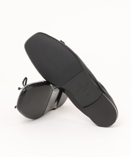 FABIO RUSCONI（ファビオルスコーニ）の「【FABIO RUSCONI】スクエアトウフラットシャーリングバレエ(F51536)（バレエシューズ・レディース・ブラック/アイボリー・35/36/37/38）」の7枚目の写真