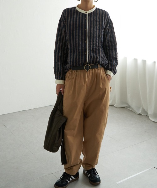 LBC(エルビーシー)の「クレリックパイピングシャツ(シャツ/ブラウス・レディース・ネイビー/グリーン/グレー・M/L)」の4枚目の写真