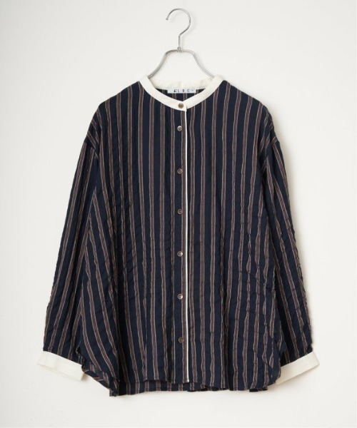 LBC(エルビーシー)の「クレリックパイピングシャツ(シャツ/ブラウス・レディース・ネイビー/グリーン/グレー・M/L)」の8枚目の写真