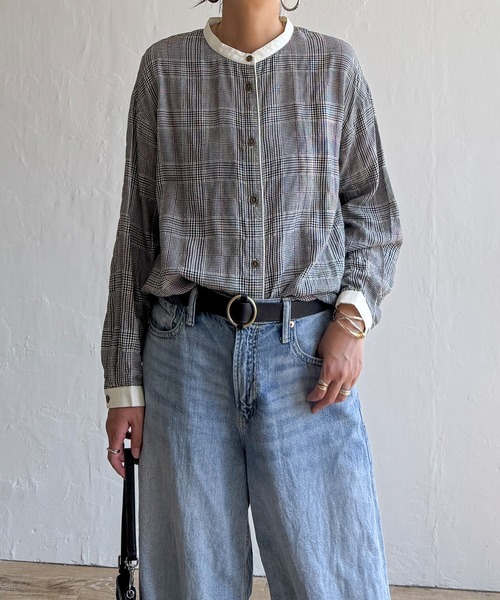 LBC(エルビーシー)の「クレリックパイピングシャツ(シャツ/ブラウス・レディース・ネイビー/グリーン/グレー・M/L)」の12枚目の写真