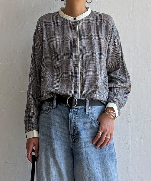 LBC(エルビーシー)の「クレリックパイピングシャツ(シャツ/ブラウス・レディース・ネイビー/グリーン/グレー・M/L)」の21枚目の写真