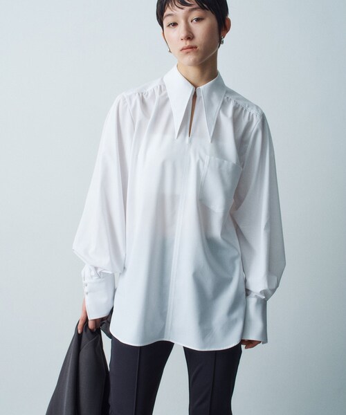 コードエー CODE A point neck shirt ポイントネックシャツ point neck shirt（シャツ/ブラウス）｜CODE A（コードエー）の