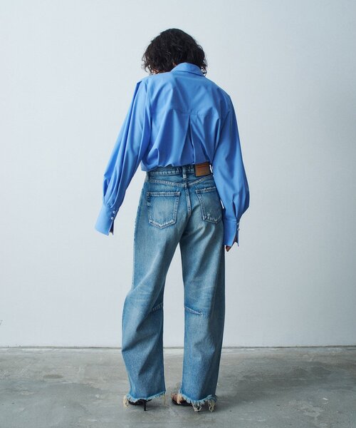 CODE A（コードエー）の「◆point neck shirt（シャツ/ブラウス・レディース・ブルー/ホワイト/ベージュ・00）」の7枚目の写真