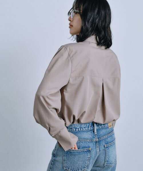 CODE A（コードエー）の「◆point neck shirt（シャツ/ブラウス・レディース・ブルー/ホワイト/ベージュ・00）」の18枚目の写真