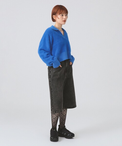 Ray BEAMS(レイビームス)の「フェザー シャギー スキッパー ニット(ニット/セーター・レディース・オフホワイト/ロイヤルブルー・ONE SIZE)」の8枚目の写真