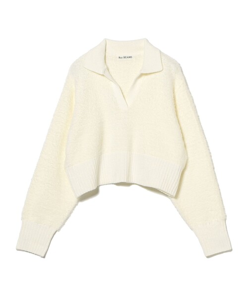 Ray BEAMS(レイビームス)の「フェザー シャギー スキッパー ニット(ニット/セーター・レディース・オフホワイト/ロイヤルブルー・ONE SIZE)」の11枚目の写真