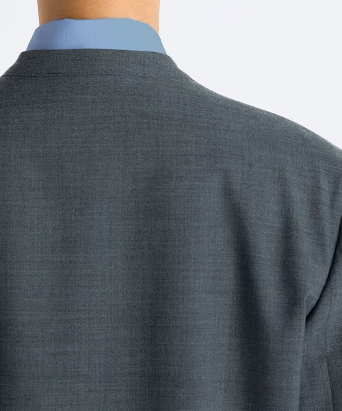 EDITION（エディション）の「■Super140's トロピカルウール ノーカラージャケット（ノーカラージャケット・レディース・チャコールグレー/ブラック・36/34）」の9枚目の写真