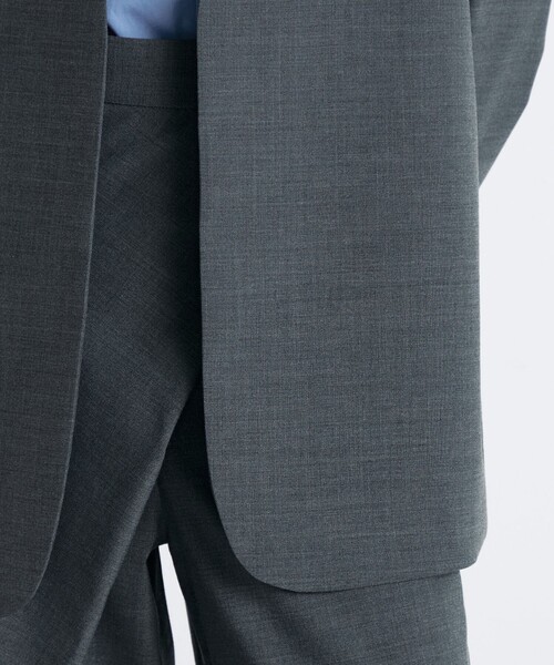 EDITION（エディション）の「■Super140's トロピカルウール ノーカラージャケット（ノーカラージャケット・レディース・チャコールグレー/ブラック・36/34）」の11枚目の写真