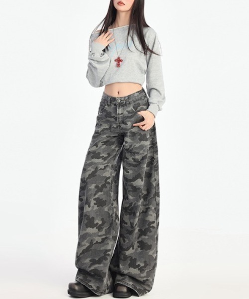 yuue' ( wear )(ユーイ)の「カモフラバギーワイドパンツ(その他パンツ・レディース・グレー・L/M/S)」の8枚目の写真