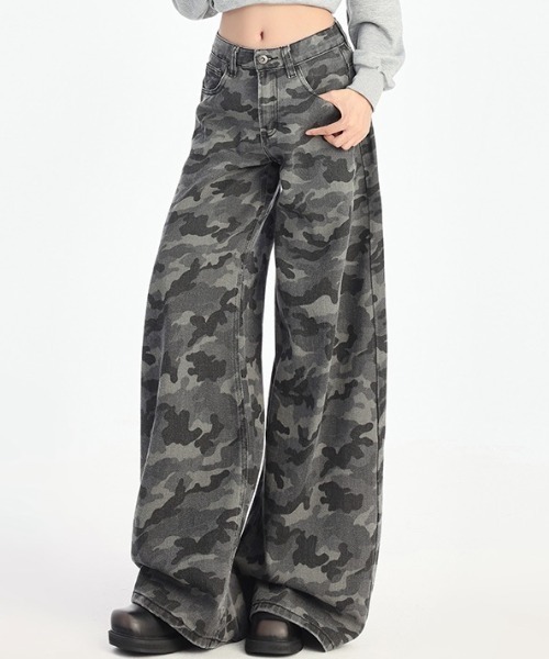 yuue' ( wear )(ユーイ)の「カモフラバギーワイドパンツ(その他パンツ・レディース・グレー・L/M/S)」の2枚目の写真