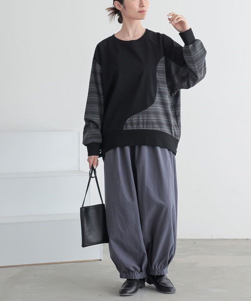 n'OrLABEL(ノアールレーベル)の「ボーダー切替カットソー(Tシャツ/カットソー・レディース・グレー/ブラック・FREE)」の11枚目の写真