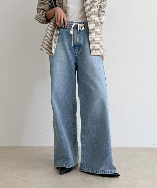 fredy emue（フレディエミュ）の「ドロストデニムパンツ（デニムパンツ・レディース・サックスブルー/ネイビー・36/38）」の9枚目の写真