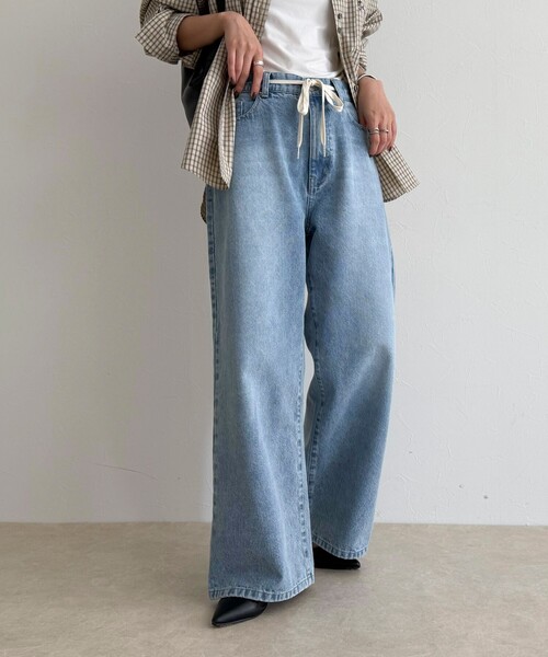 fredy emue（フレディエミュ）の「ドロストデニムパンツ（デニムパンツ・レディース・サックスブルー/ネイビー・36/38）」の10枚目の写真