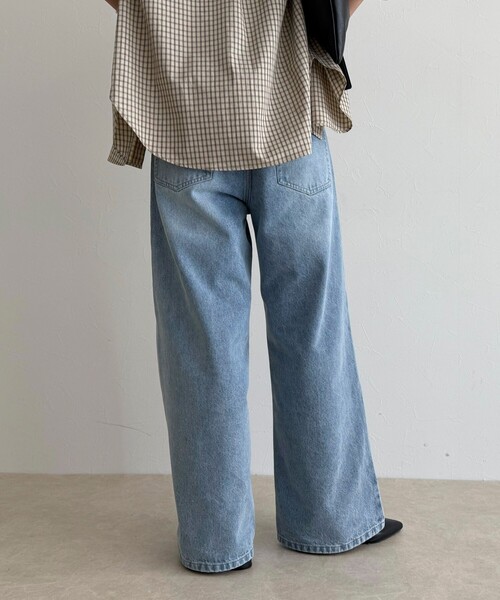 fredy emue（フレディエミュ）の「ドロストデニムパンツ（デニムパンツ・レディース・サックスブルー/ネイビー・36/38）」の12枚目の写真