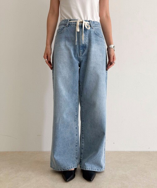fredy emue（フレディエミュ）の「ドロストデニムパンツ（デニムパンツ・レディース・サックスブルー/ネイビー・36/38）」の13枚目の写真