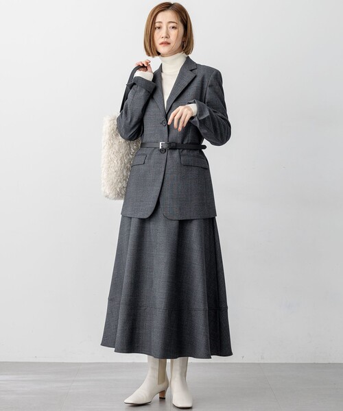 23区(ニジュウサンク)の「【セットアップ対応】TWサキソニー シングル ジャケット(テーラードジャケット・レディース・グレー系1/ライトグレー系/ネイビー系・40/38)」の7枚目の写真