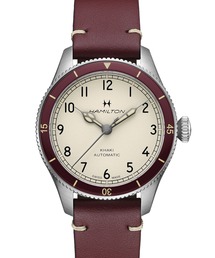 HAMILTON（ハミルトン）の「HAMILTON [ハミルトン] 腕時計 Khaki Pilot （カーキ パイロット） Pioneer オート 自動巻き 38MM ホワイト×バーガンディ（アナログ腕時計・メンズ）」