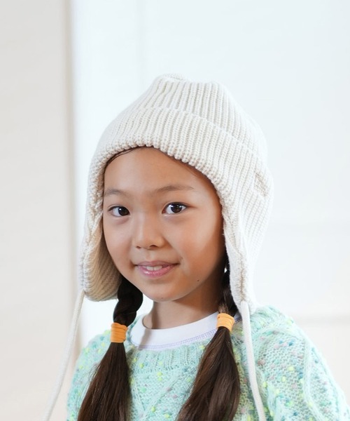 NEW ERA(ニューエラ)の「【ムラサキスポーツ別注】NEW ERA/ニューエラ キッズ ビーニー ニットキャップ ニット帽 帽子 Kid's ニットトラッパー アイボリー 14873956(ニットキャップ/ビーニー・キッズ・アイボリー・YOUTH)」の1枚目の写真