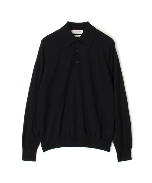 TOMORROWLAND ブラック長袖ポロシャツ M(クリーニング済み) TOMORROWLAND tricot スーパーファインメリノウール ニットポロシャツ