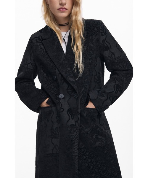 デシグアル チェスターコート ダブルコート デシグアル Desigual 装飾