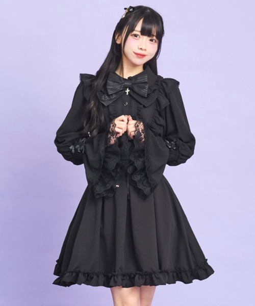 Secret Honey(シークレットハニー)の「コルセット風裾フリルバッスルスカート(スカート・レディース・ブラック/レッド・MEDIUM)」の7枚目の写真